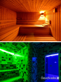 Sauna, massagem exclusivos reservado